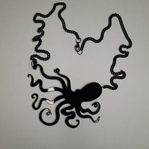 Gloss Black Octopus Necklace